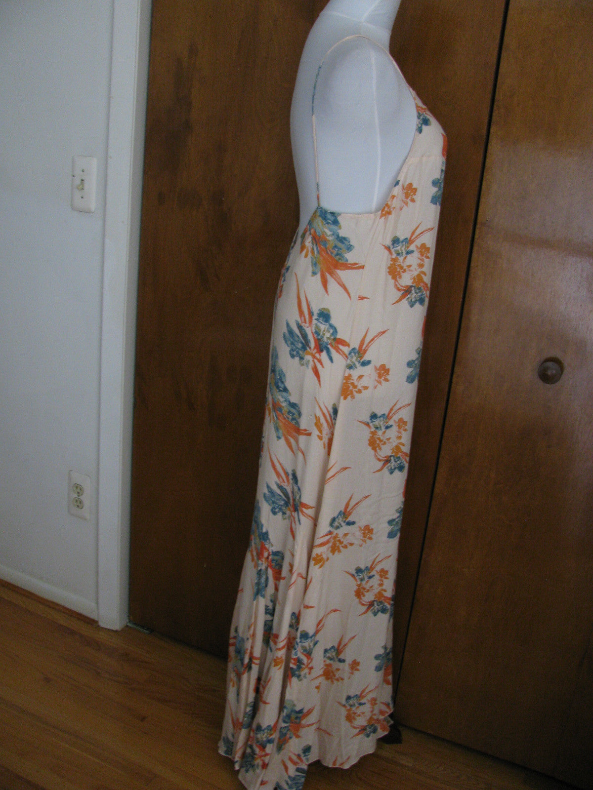 Free people womens combo flared silhouette lightweight soft rayon New dress 