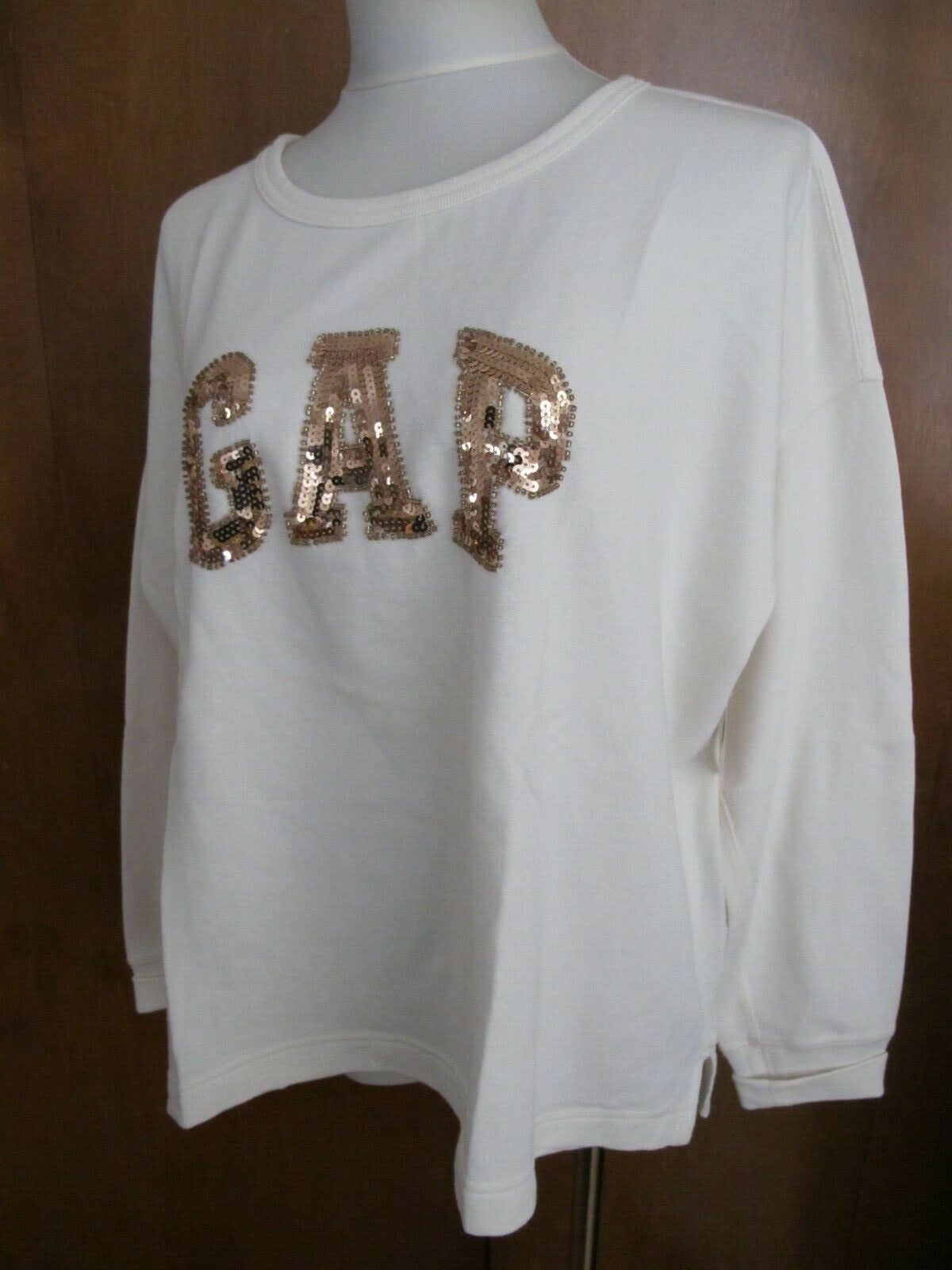 Gap Women's Flannel Cotton Off White Sweater Size Large 