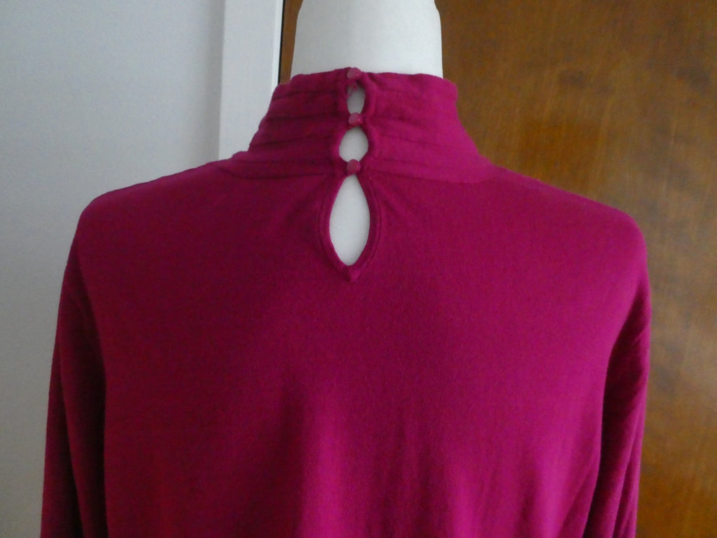 Jones New York Signature Women's Sweater Top Magenta Pink Cotton Modal Size 1X