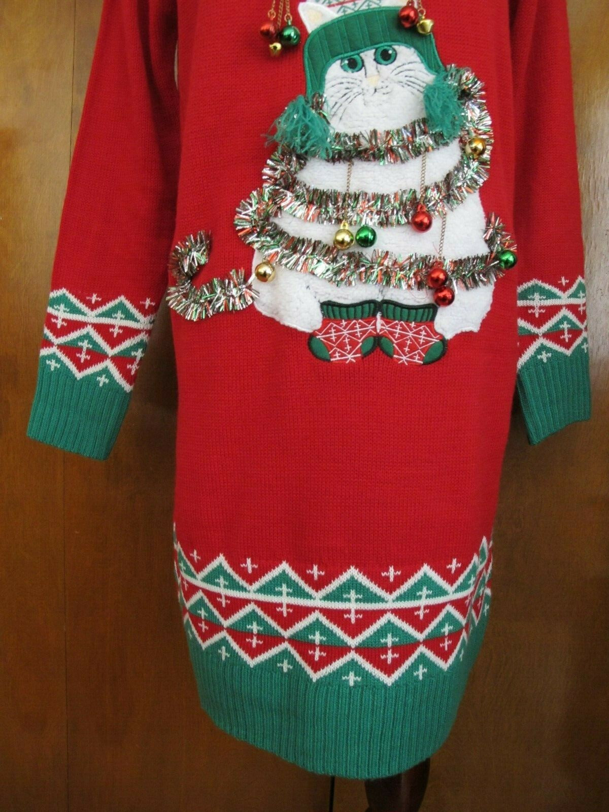 Reference Point Women's Red Christmas Sweater Dress Large