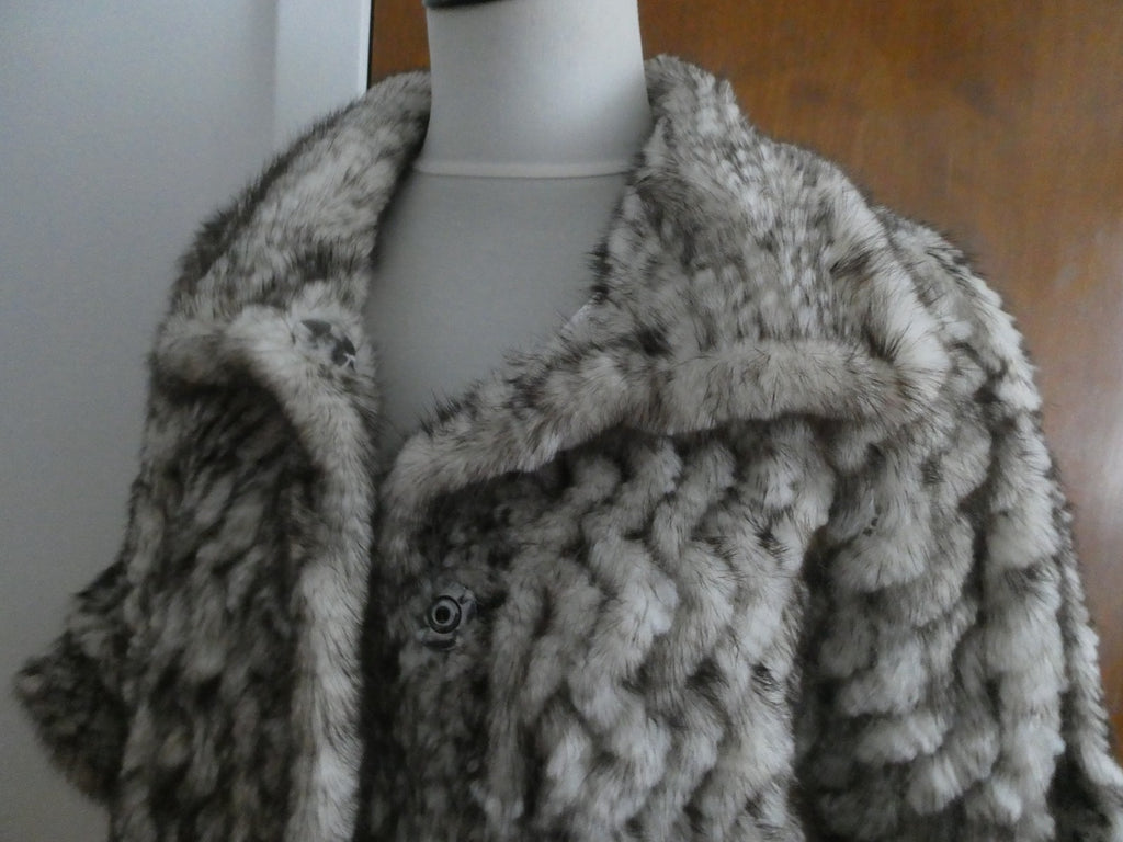 Kalinkin Hill Genuine Mink Fur Women Russia Luxury Short Sleeve Coat Gray Silver