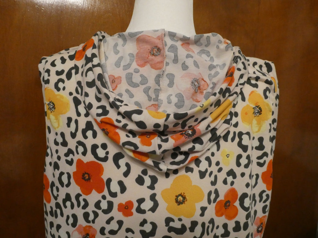 LuLaRoe Hooded Floral Top Size Large