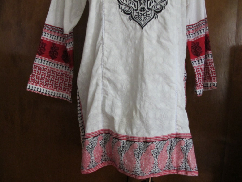 Lime Light Women’s White Embroidered  Cotton Tunic Top Or Swim Cover Large