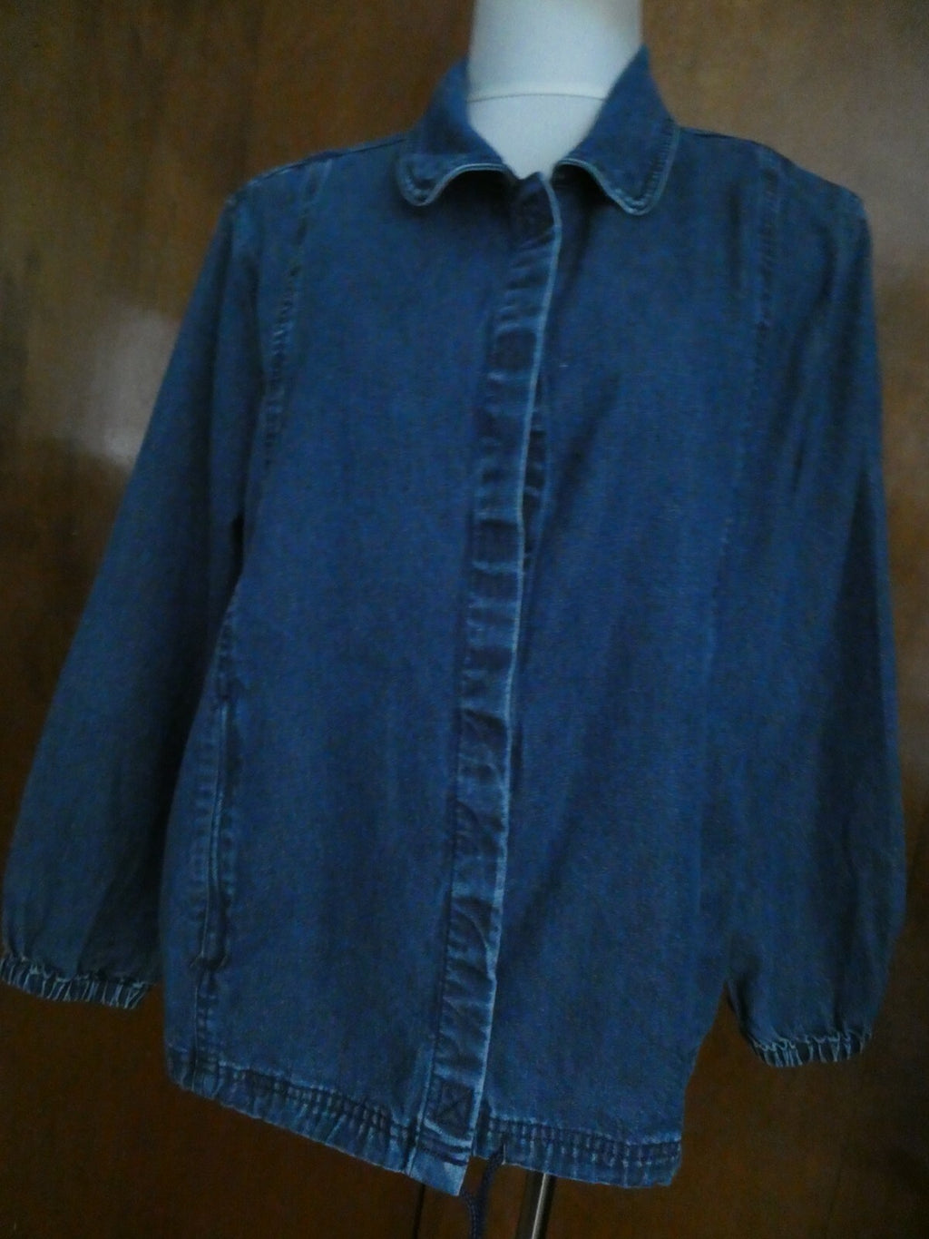 LL Bean Denim Women’s Long Sleeve Blue Lyocell/Cotton Jacket Size 16P 