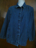 LL Bean Denim Women’s Long Sleeve Blue Lyocell/Cotton Jacket Size 16P 