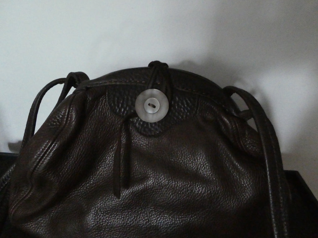 Vintage AMANN Brown Genuine Leather Shoulder Crossbody Bag Large 12x8x5 "1990s"