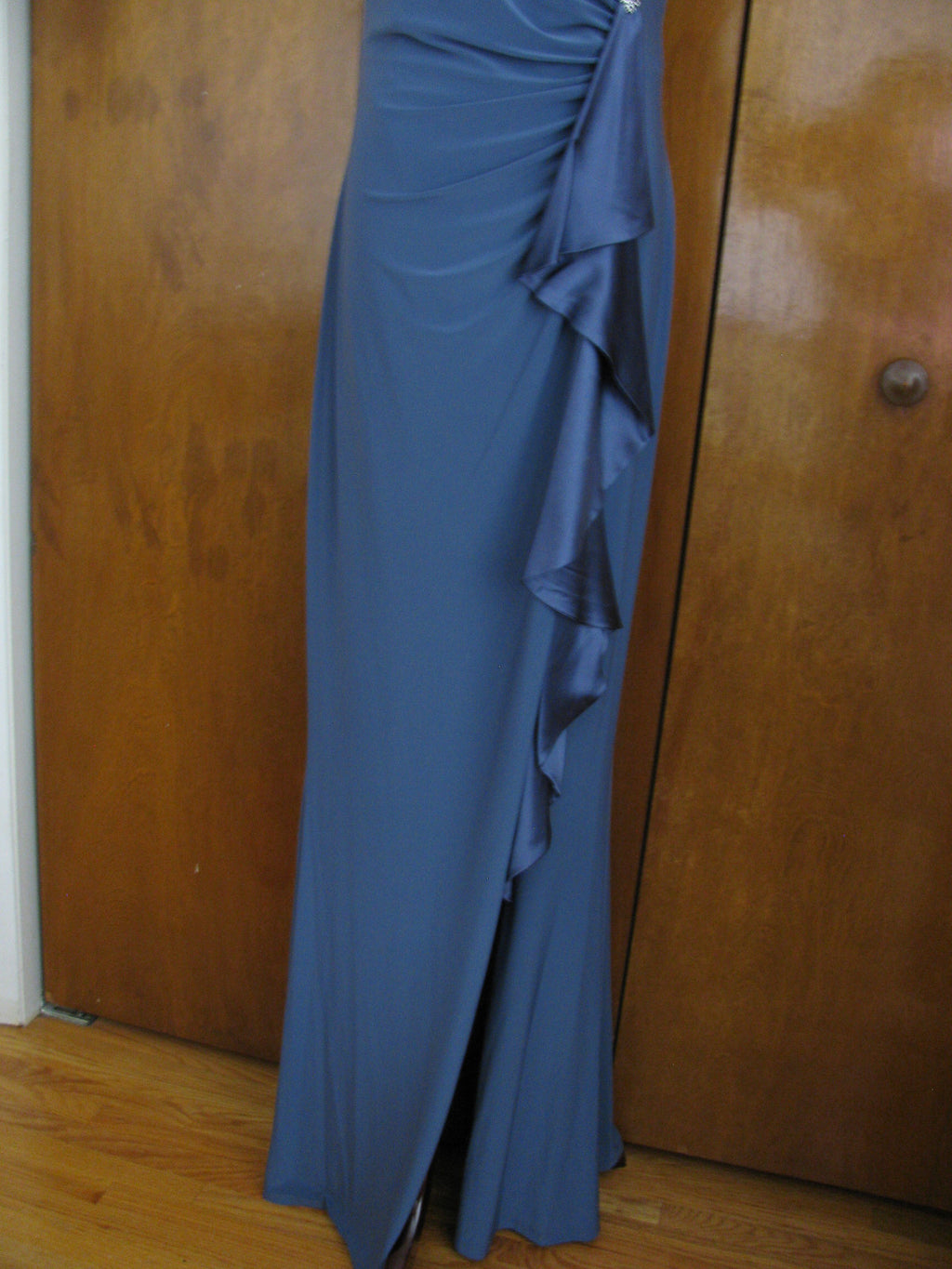 Ralph Lauren Women's Gray Detailed Maxi Evening New Dress New