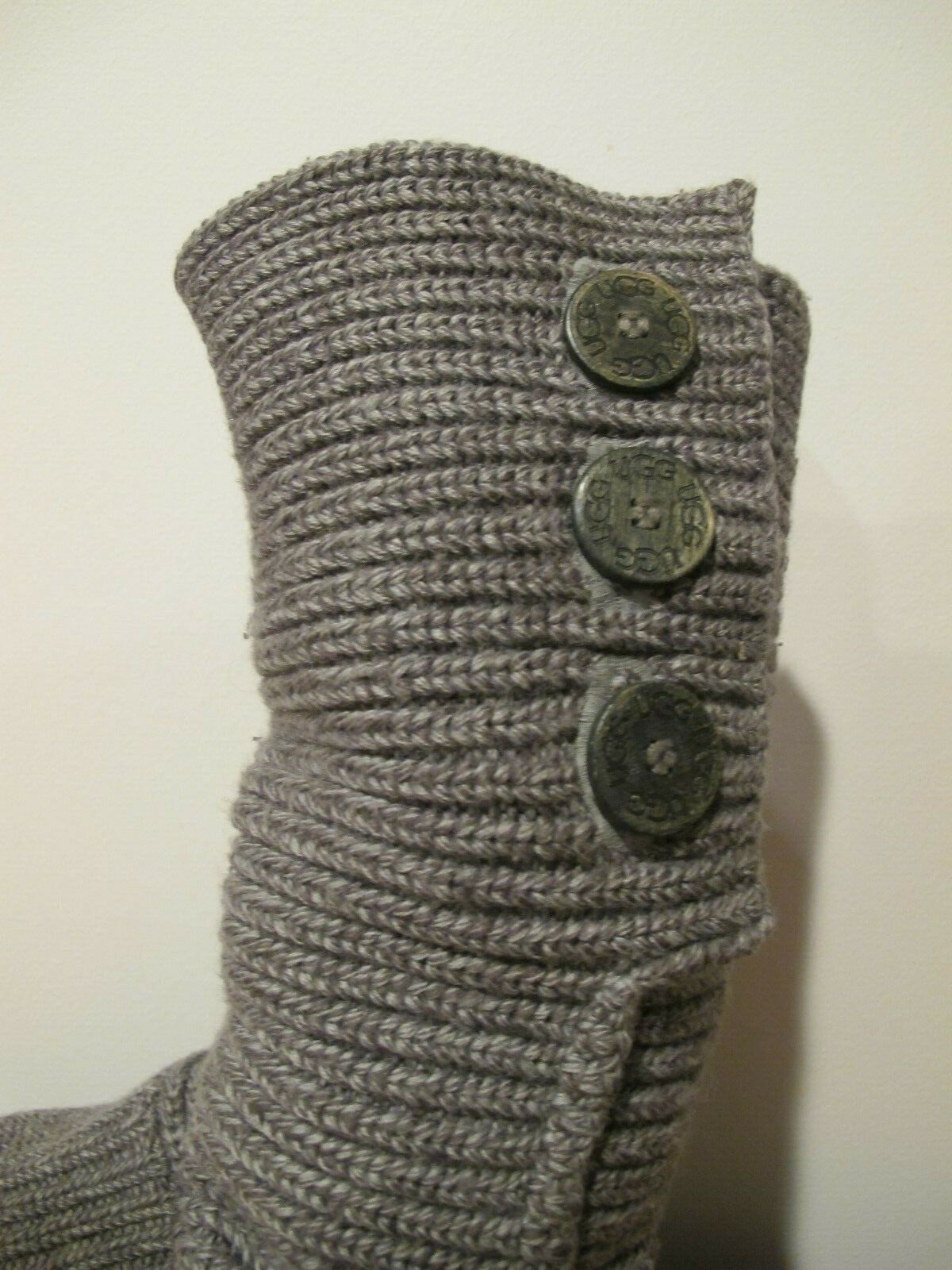 UGG women's gray fabric woven tall winter boots pre owned size 7