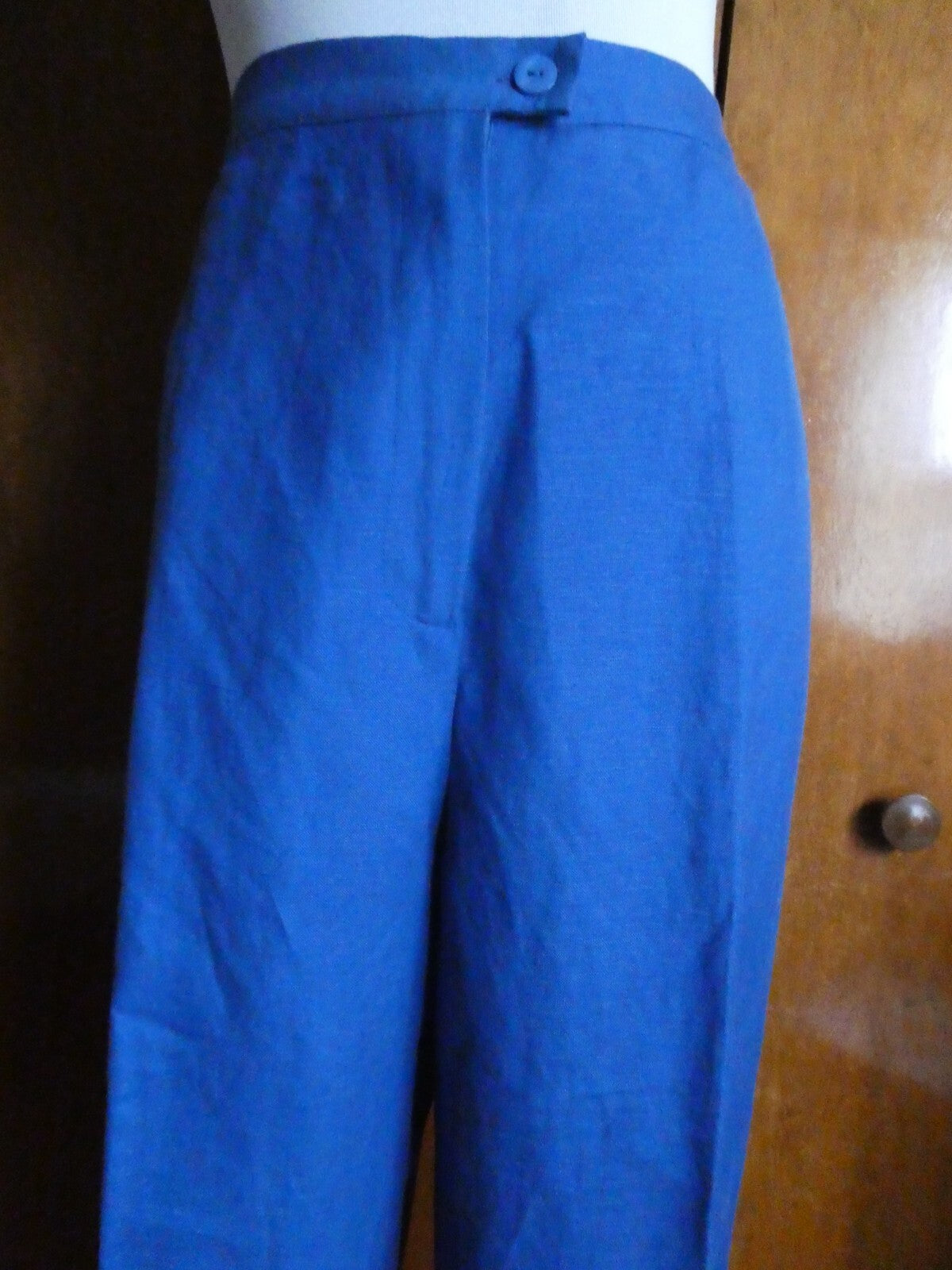 Victor Costa Women Pant Suit Blue with Embroidery Details Linen/Rayon Size Large