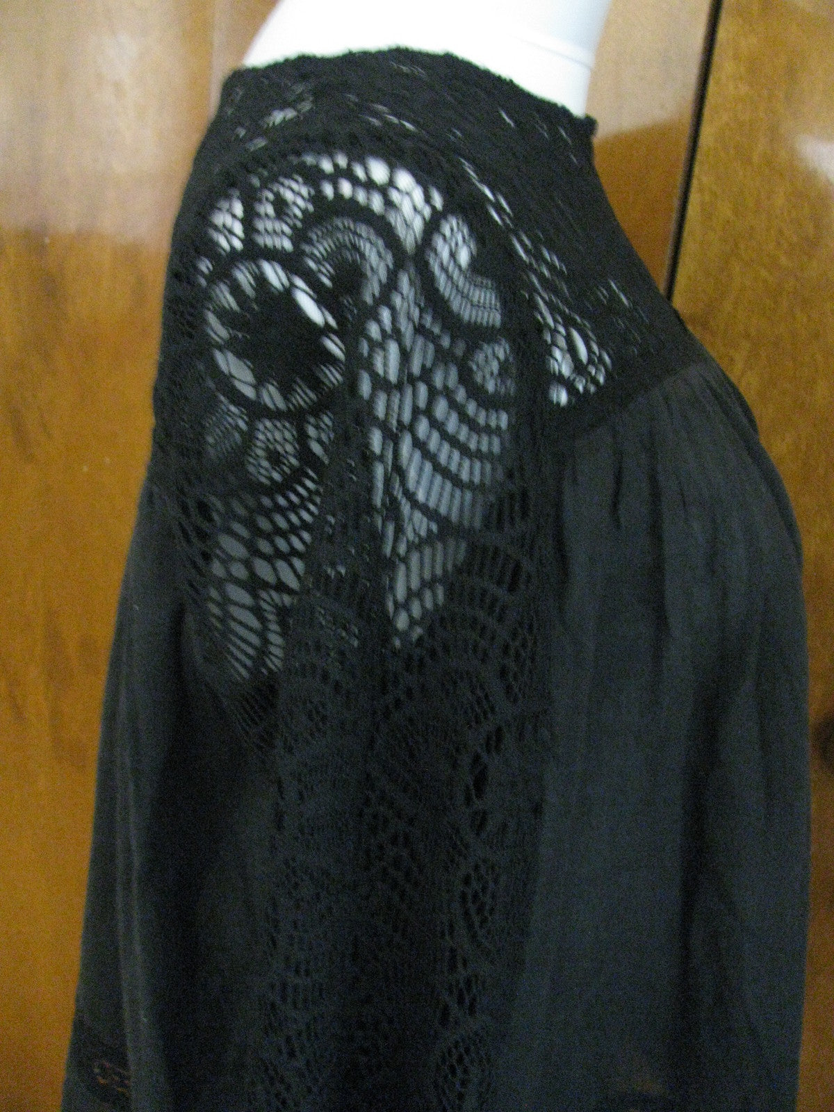 Ralph Lauren Denim & Supply women's black cotton fabric crafted top Large 