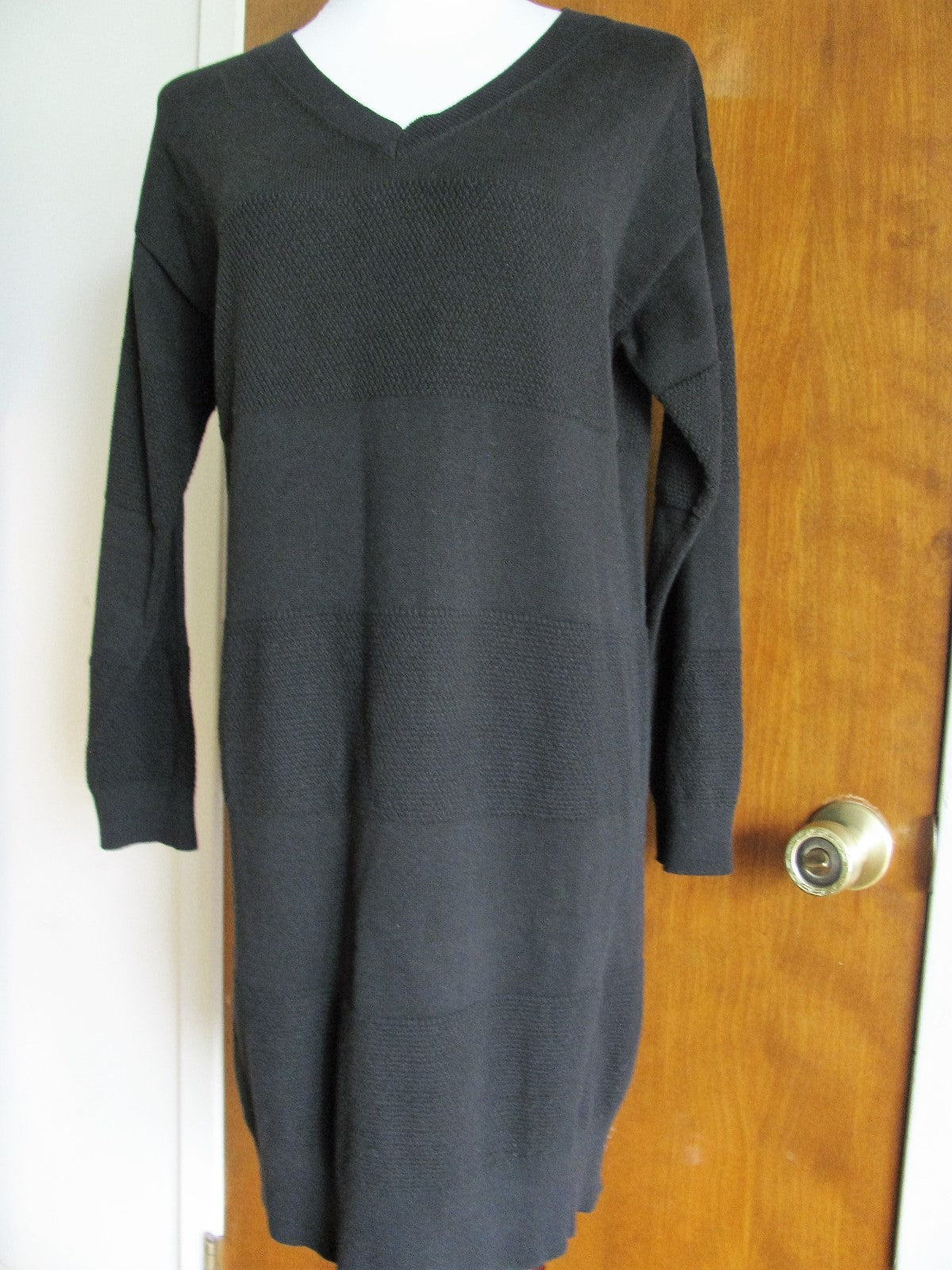 Gap women's black detailed Cotton long sleeves dress 