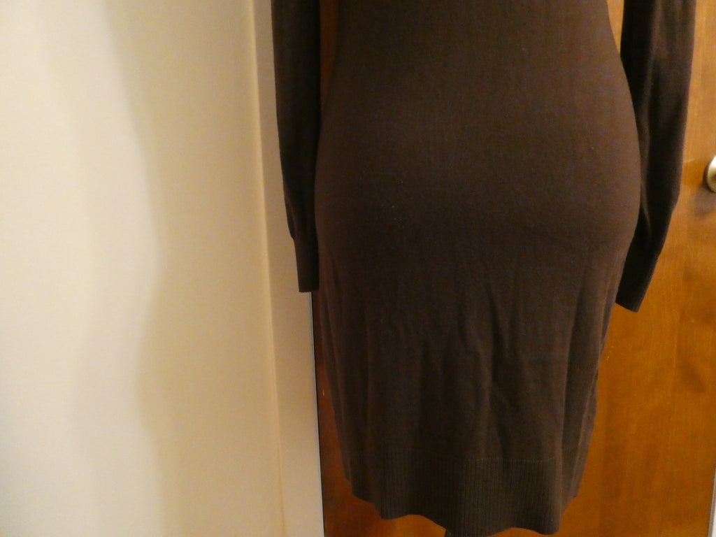 Michael Kors Studded Sweater Dress Size 2 Brown Gold Studded Long Sleeve Bodycon