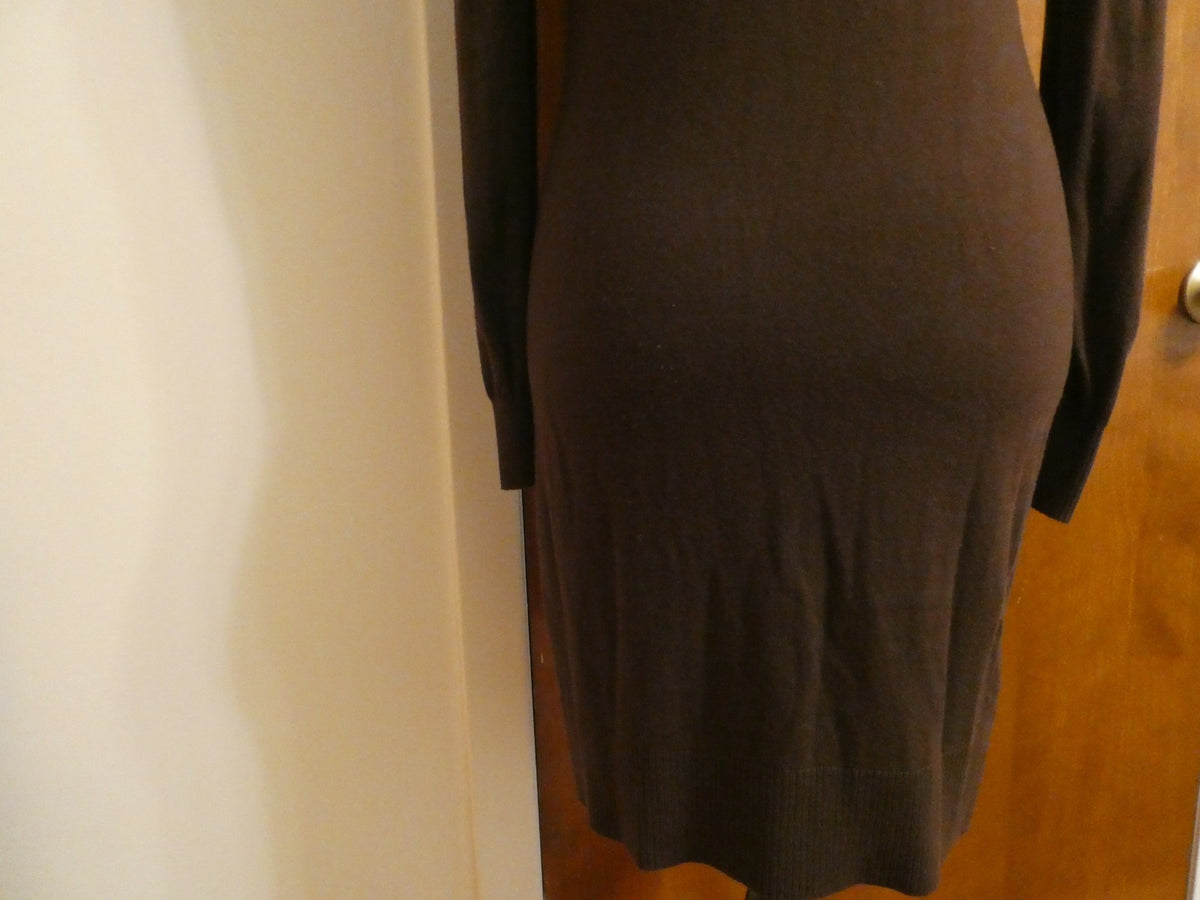Michael Kors Studded Sweater Dress Size 2 Brown Gold Studded Long Sleeve Bodycon