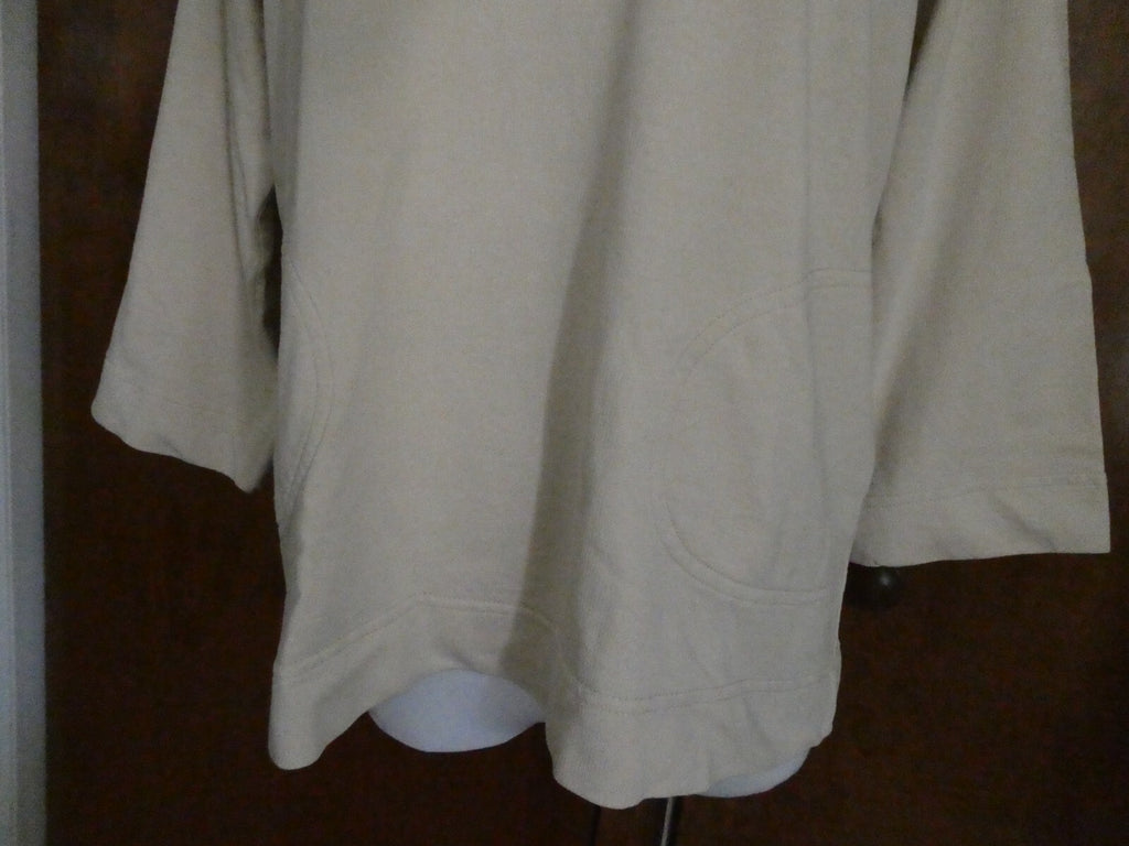 Project G Women's Natural Beige Sweater Attached Hood Large