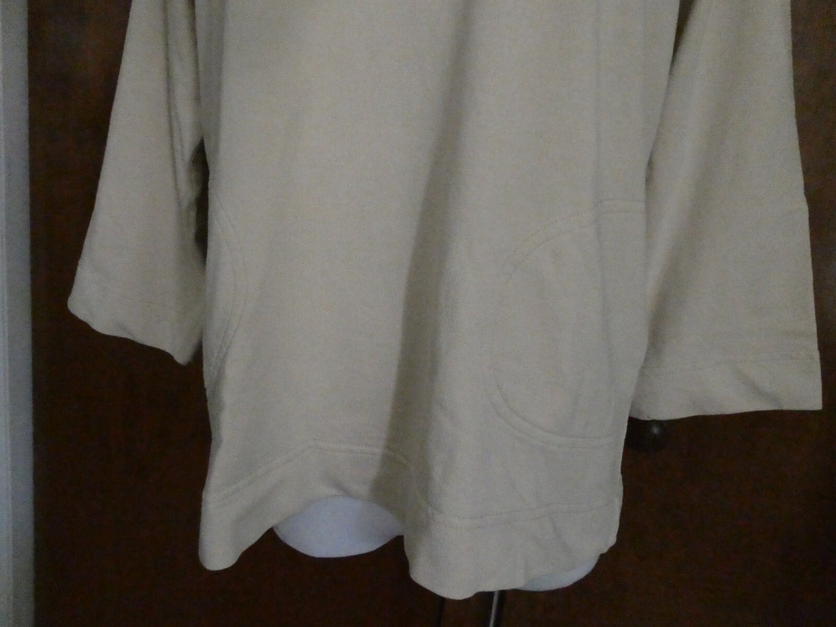 Project G Women's Natural Beige Sweater Attached Hood Large