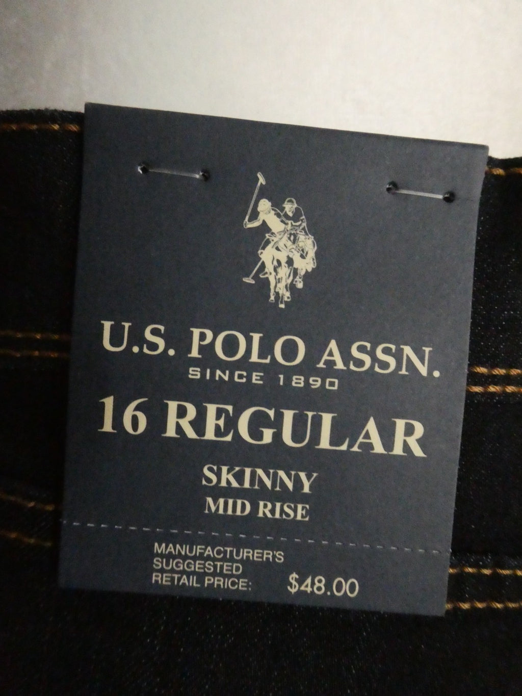 U.S. POLO ASSN. Women Jeans Size 14 Regular (Tagged 16) Skinny Mid Rise NWT