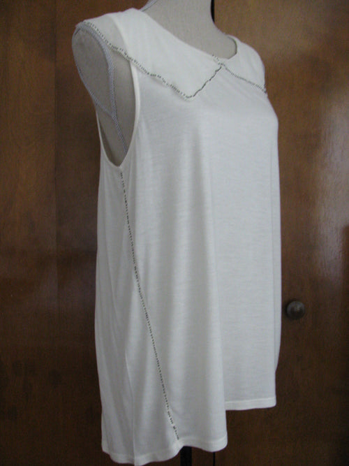 Anthropologie Deletta ivory women's blouse top 