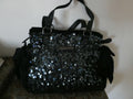Juicy Couture Evening Black Velvet Leather Shoulder Handbag Purse USA