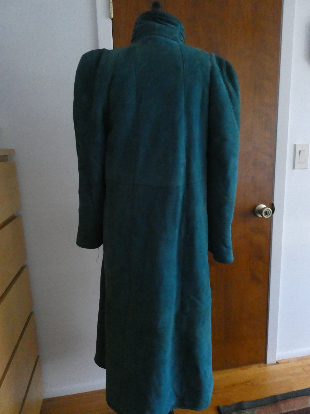 Adarcrea Women Persian Green Teal Shearling Sheepskin Long Winter Coat Spain 10