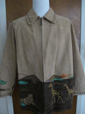 The Quacker Factory Jacket Women's Multi-Color Animal Print Leather Size 1X