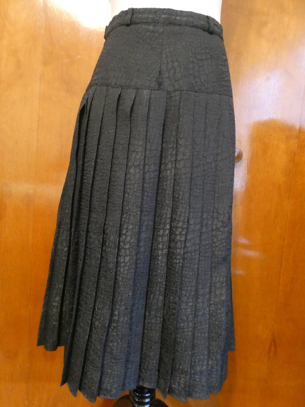 Vintage Baruch Women 2 Pc Suit Size 48 Leopard Jacket Black Pleated Lined Skirt