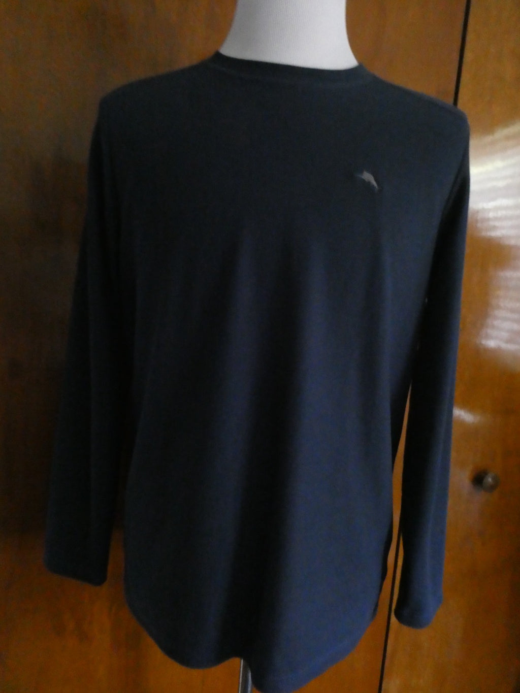 Tommy Bahama Men Medium Long Sleeve Shirt Black Crew Neck Casual Classic Fit