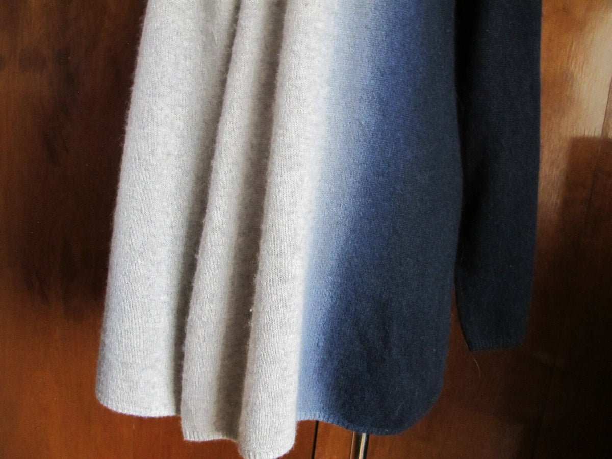 Bloomingdale's Womens Gray Navy Cashmere Open Front Detailed Cardigan XLarge 