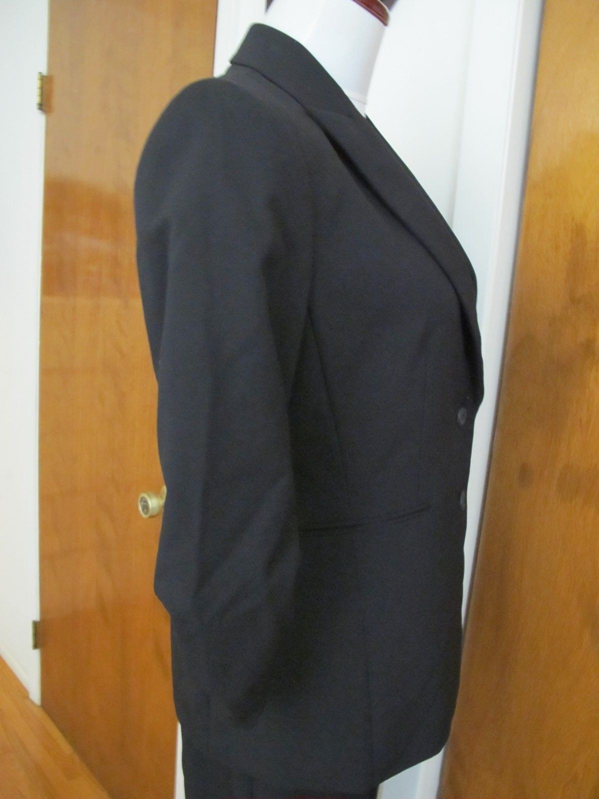 Tahari Asl Women's Black Guttered Sleeves Pant Suit Set 6 NWT