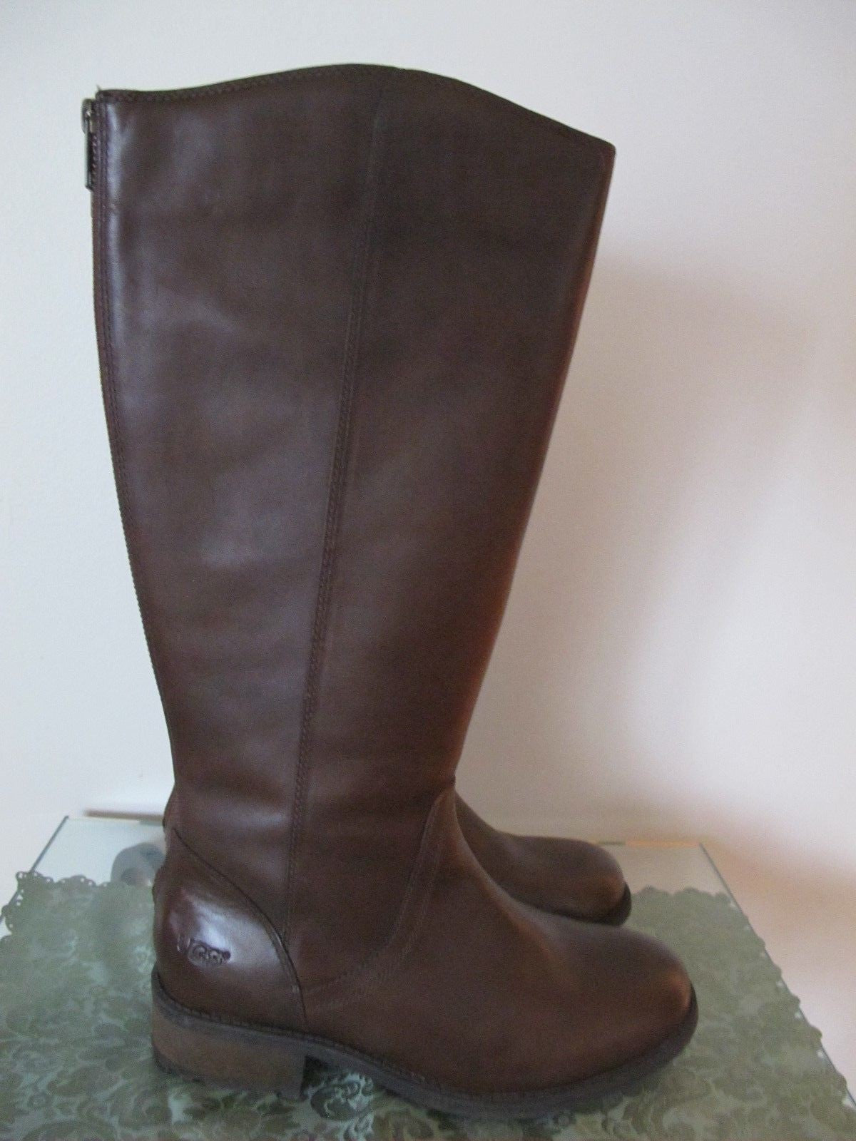 Ugg Australia women brown water resistant leather upper tall New boots 7