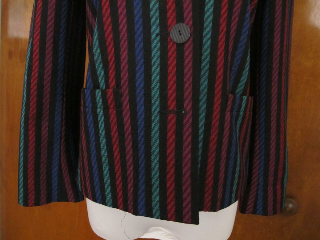 Lloyd Williams Women’s Jacket Blazer Lined Stripes Multi Color 4P pre-owned