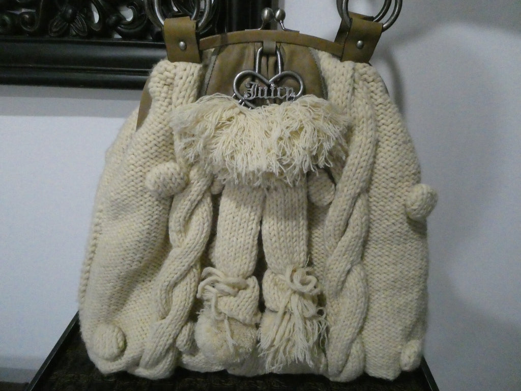 Juicy Couture Women’s Beige Knitted Large Shoulder Bag