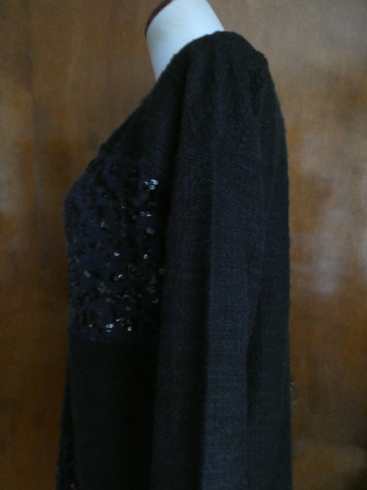 Free People women's black embellished gorgeous long sweater Small