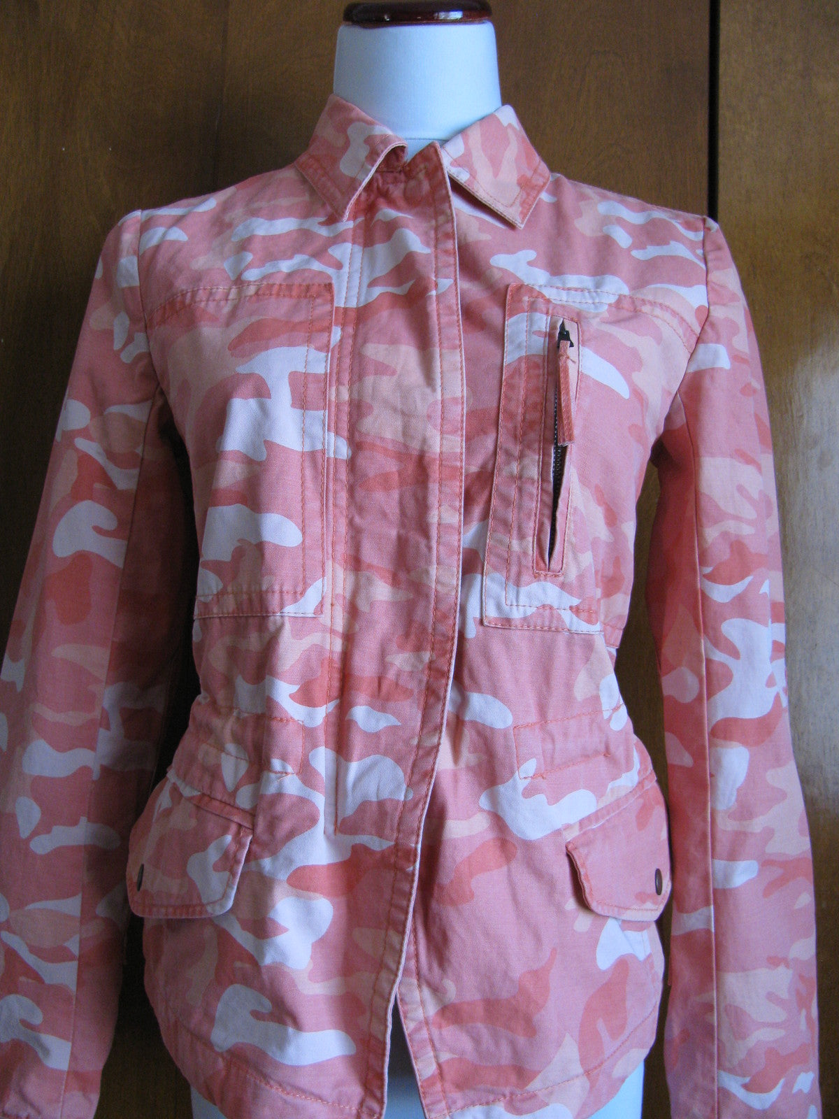 Gap women's orange white cotton blazer jacket size small NWT
