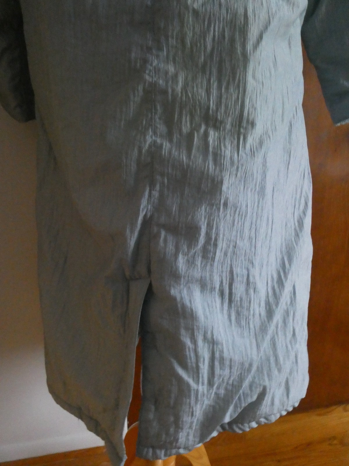Vintage Montana Hamburg Long Winter Soft Blue-Gray Coat Nylon Size 46 US Size 10