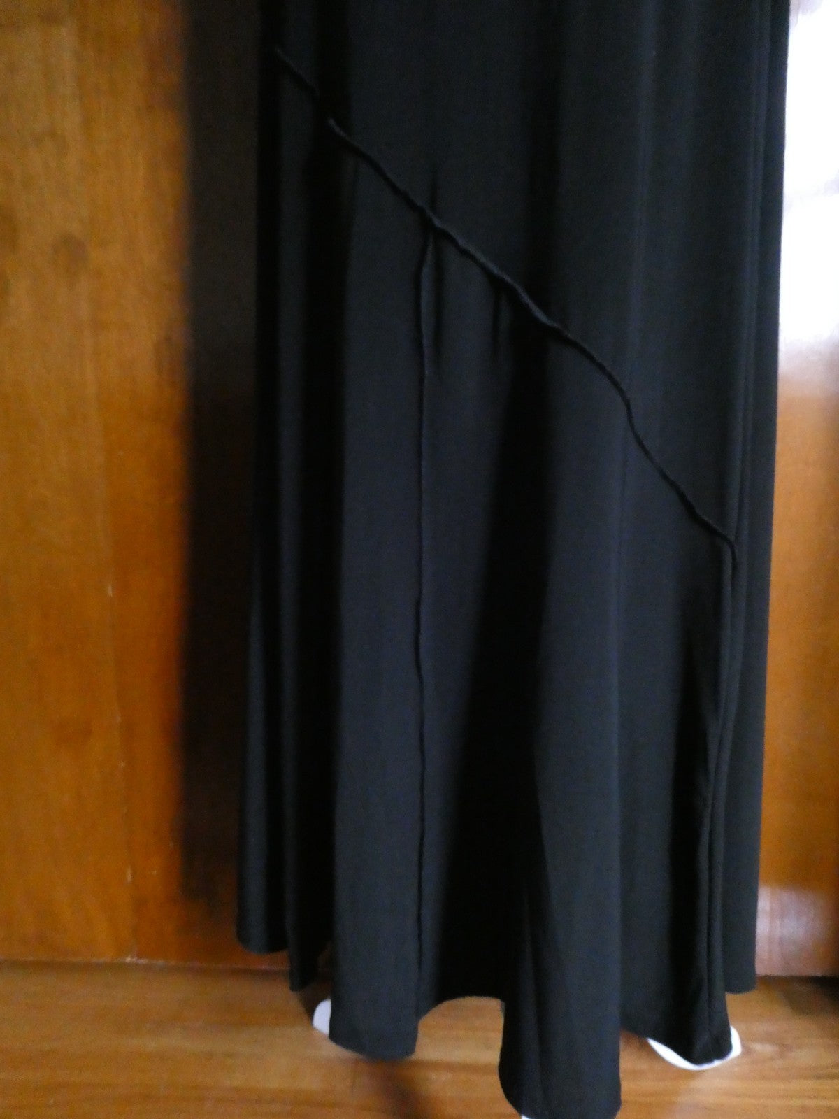 Carole Little Women Black Maxi Skirt Medium Stretch Asymmetrical Hem Pull On