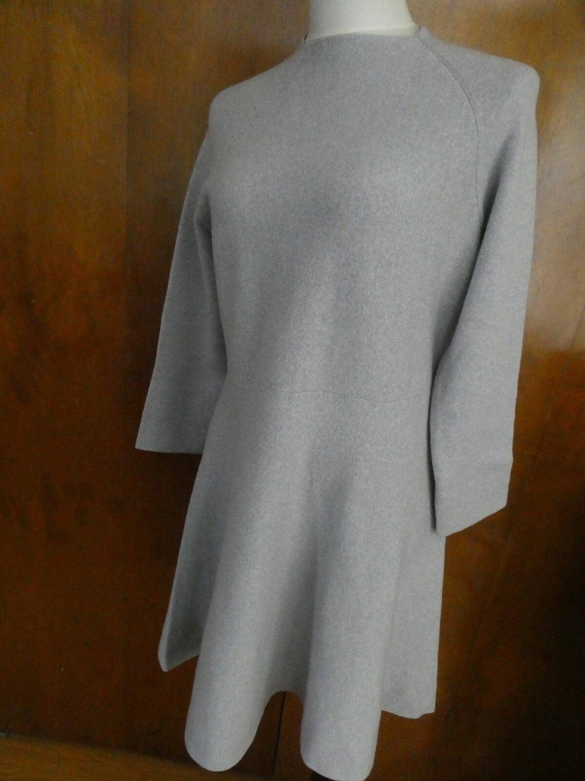 Armani Exchange Women's Gray 3/4 Sleeves Merino Wool Dress