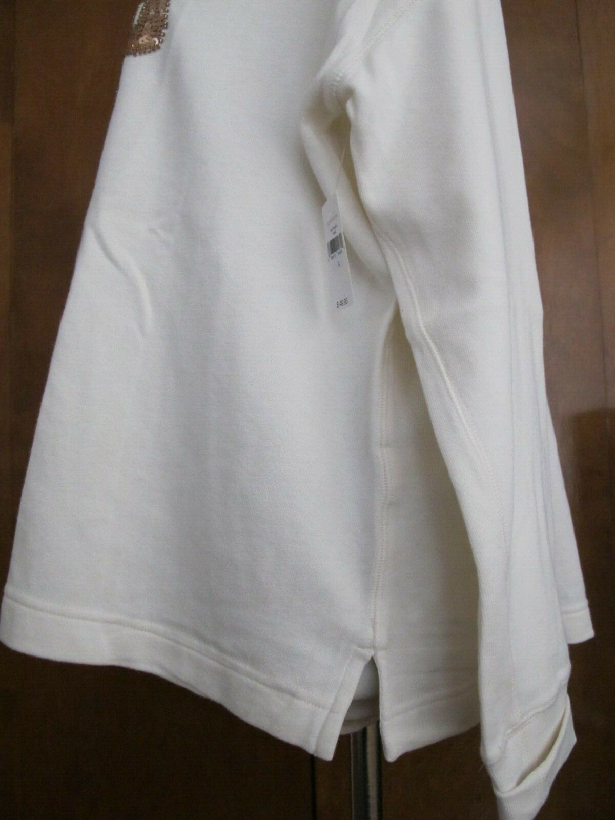 Gap Women's Flannel Cotton Off White Sweater Size Large 