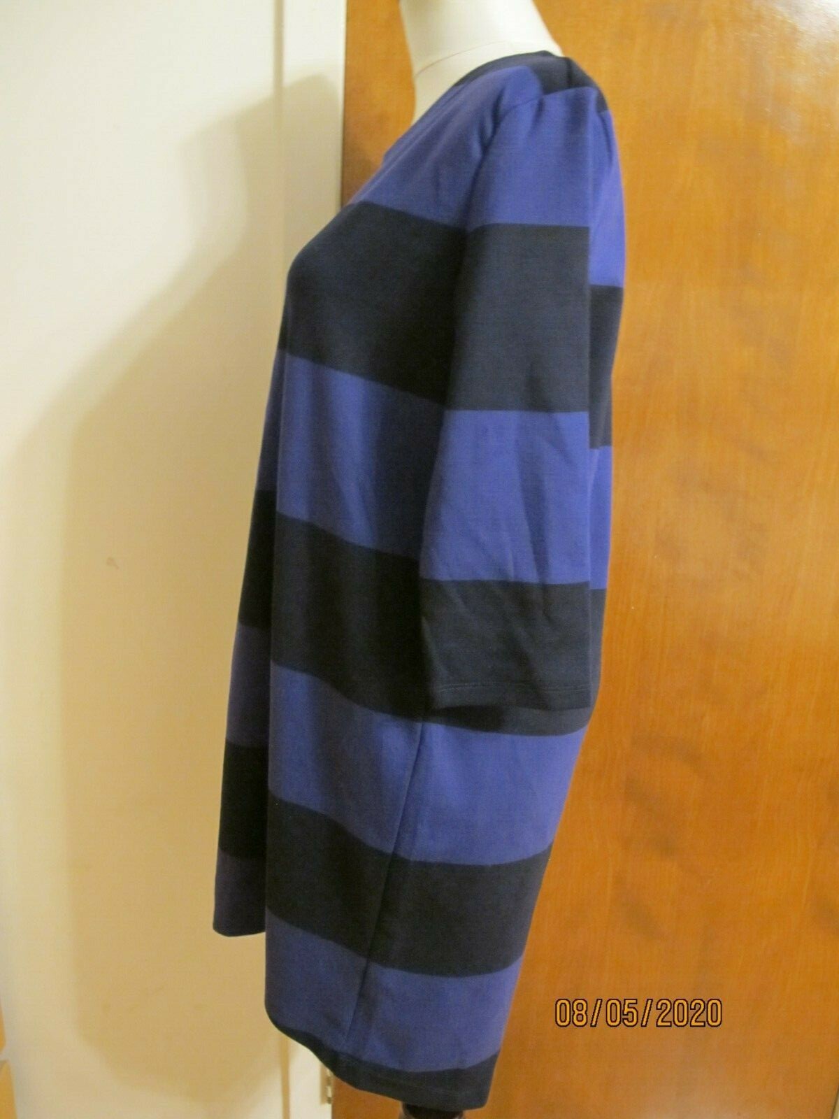 Gap Women's Striped Black Purple Sweater Dress Small 