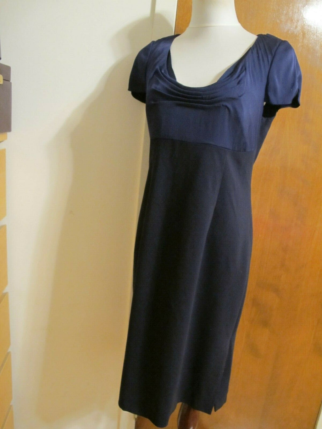 Elie Tahari Verida Women’s Navy Evening Lined Dress Size US 12 UK 16 IT 48