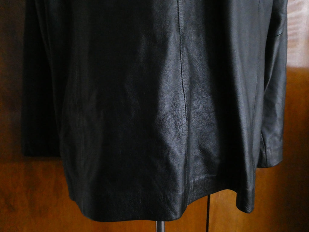 Style & Co Women’s Black Leather Jacket Coat Size XLarge