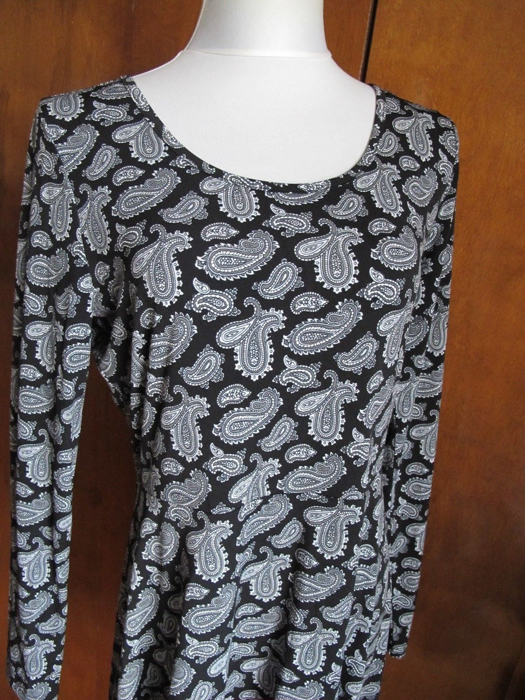 Michael Kors women’s printed multi color boat neck jersey A-line dress large 