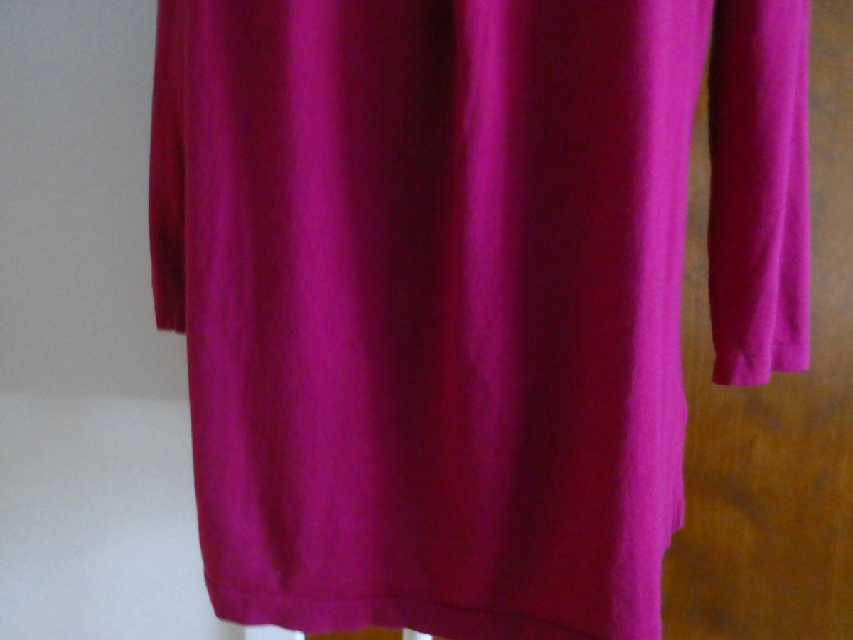 Jones New York Signature Women's Sweater Top Magenta Pink Cotton Modal Size 1X