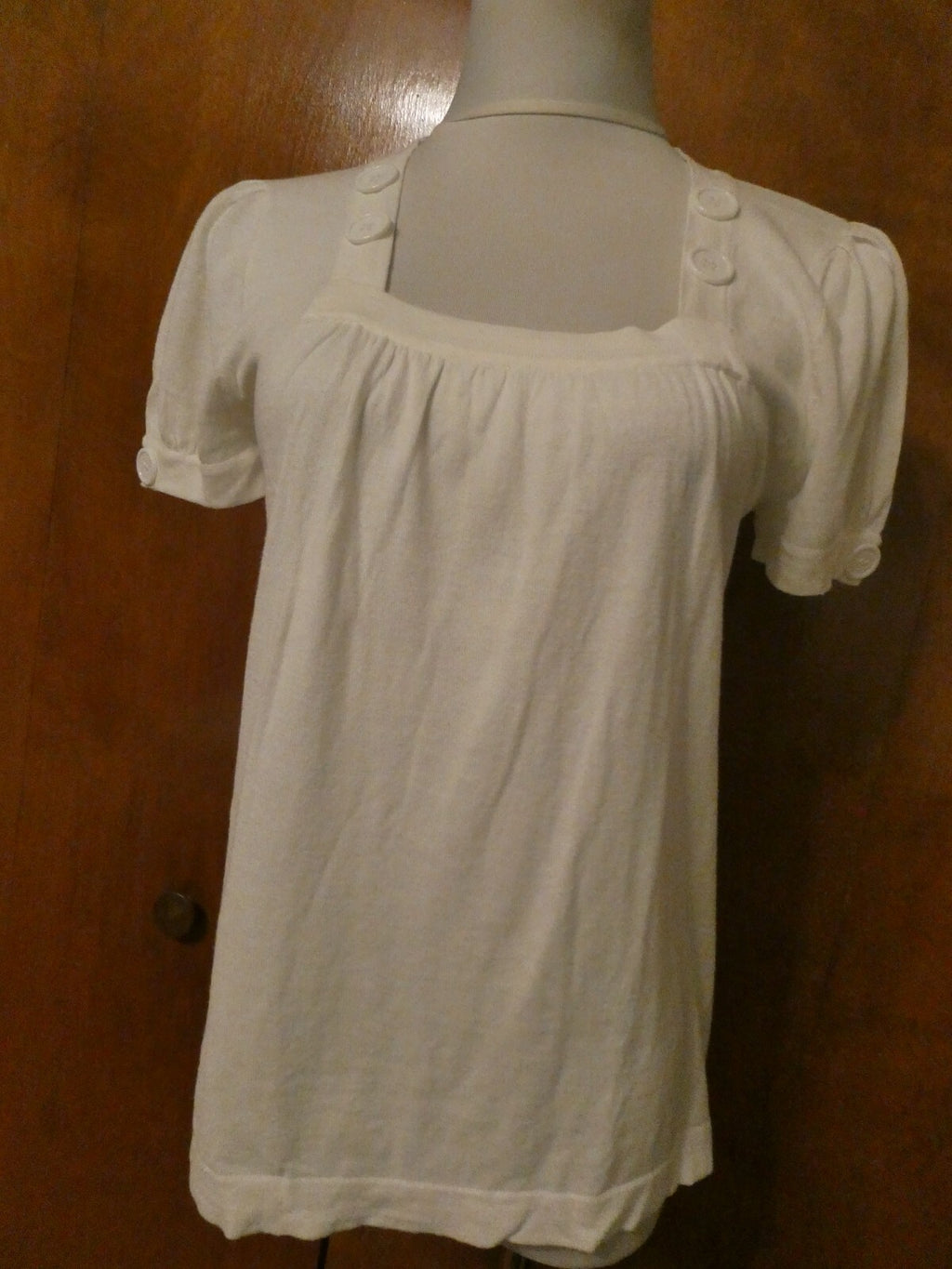Population POP Women's White Stylish Cotton/Viscose Top Size P/M