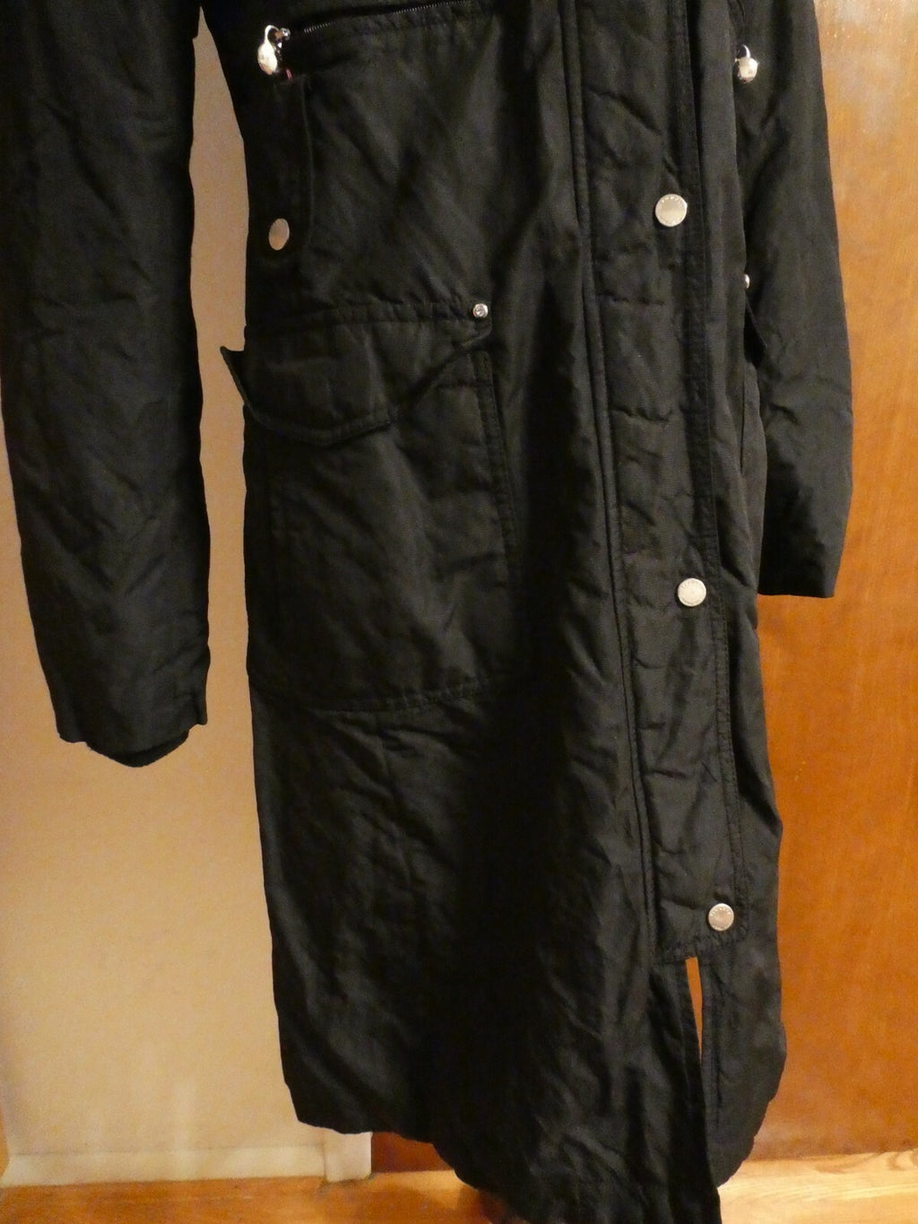 Laundry By Shelli Segal Women's Black Long Winter Coat Removable Hood Medium