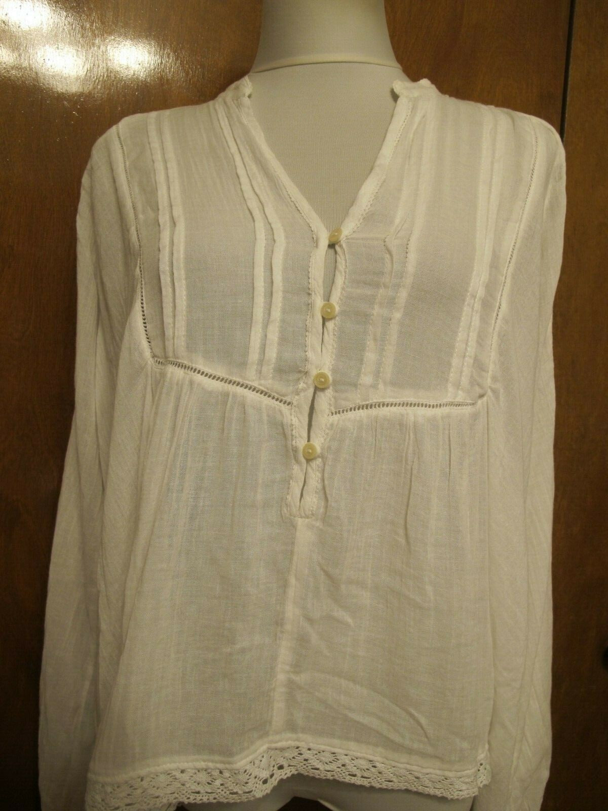 Denim & Supply women's off white long sleeves soft cotton top M, L, XL