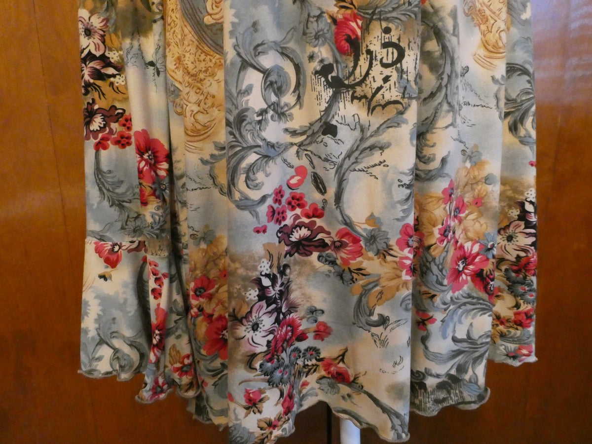 Motherhood Maternity Floral Twist Front Top Size Large Boho Long Sleeve Blouse