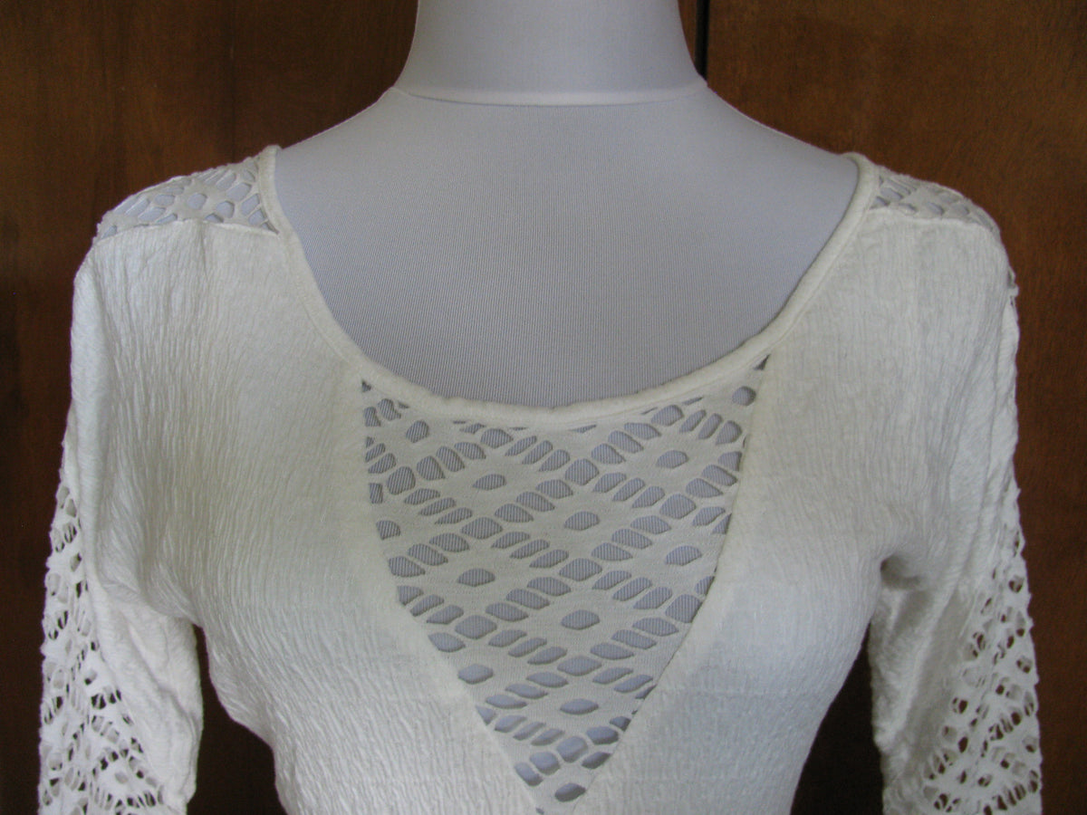 Free People womens snow lined crocheted soft rayon flare dress New