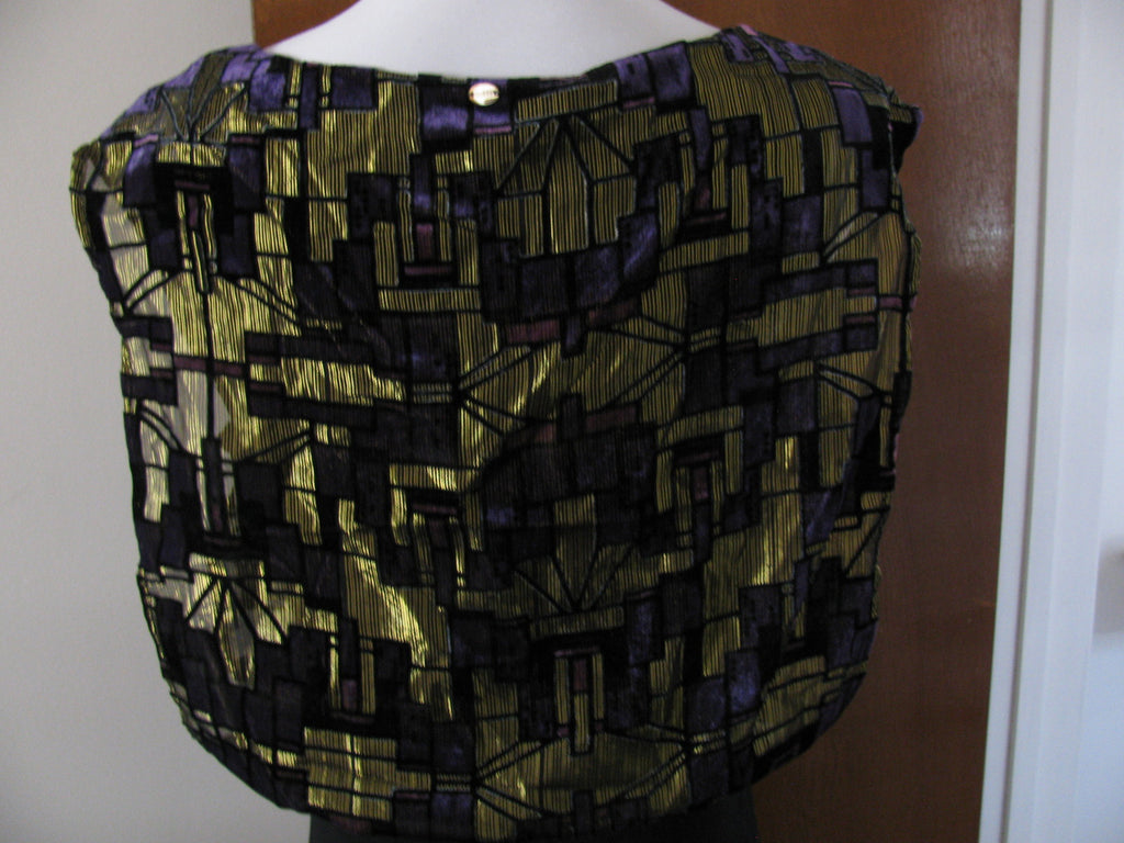 Guess women's royal amethyst multi velour evening sleeveless dress size 10 