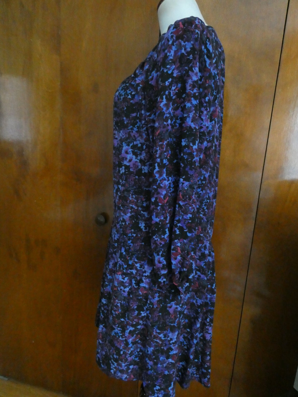 Rebecca Taylor multi-color lined detailed pleated 100% silk dress size 10