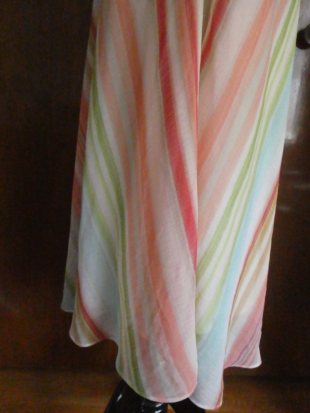 Chico’s Skirt Size 3, US XLarge Striped Maxi Long Lined Elastic Waist Side Slits